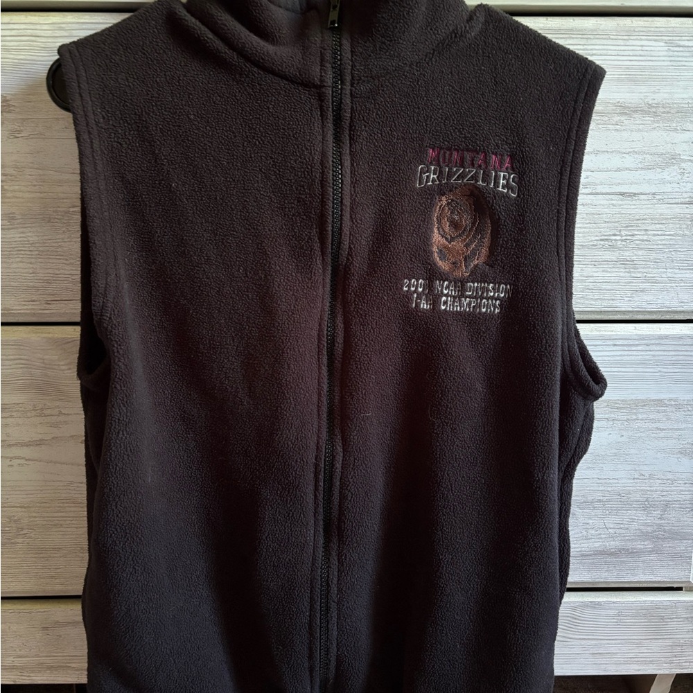 Montana Grizzlies Black Fleece Vest